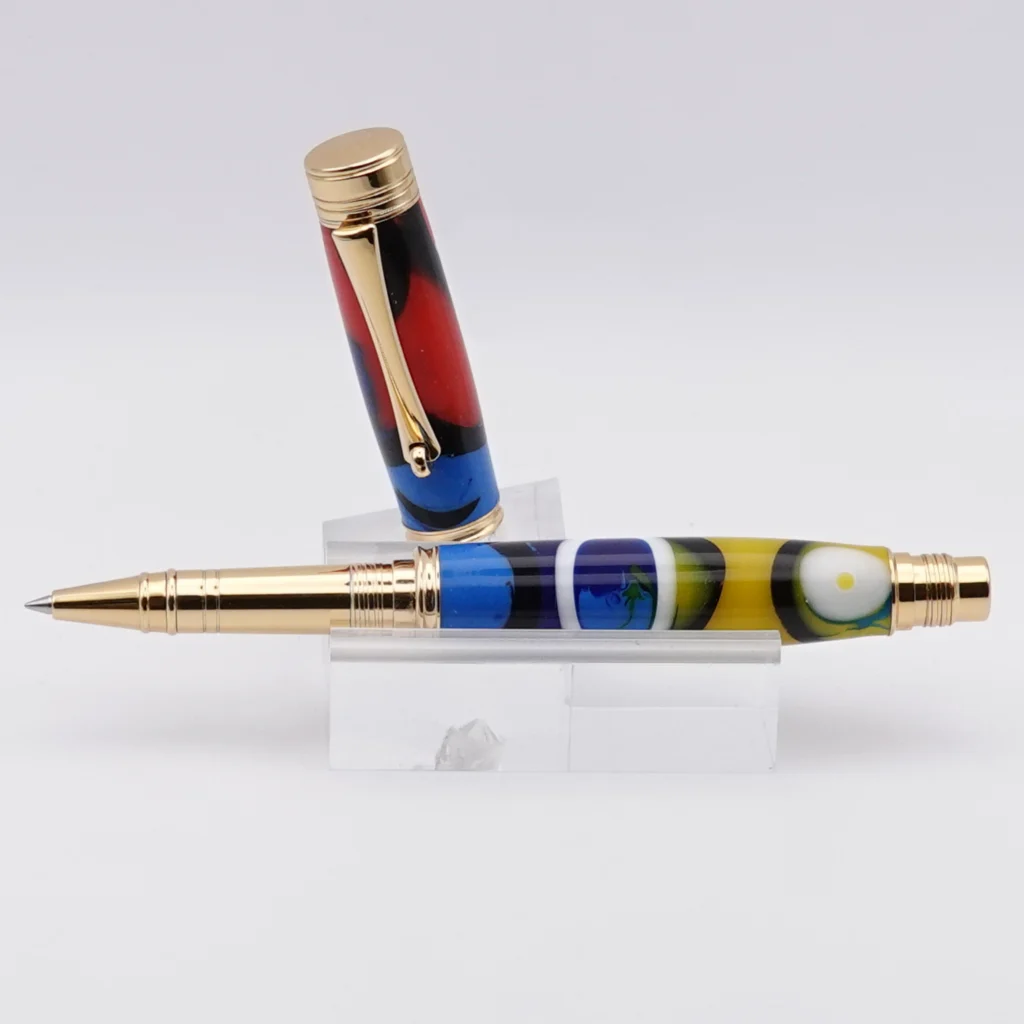 Rollerball Pen Multicoloured with Gold Plated Fittings