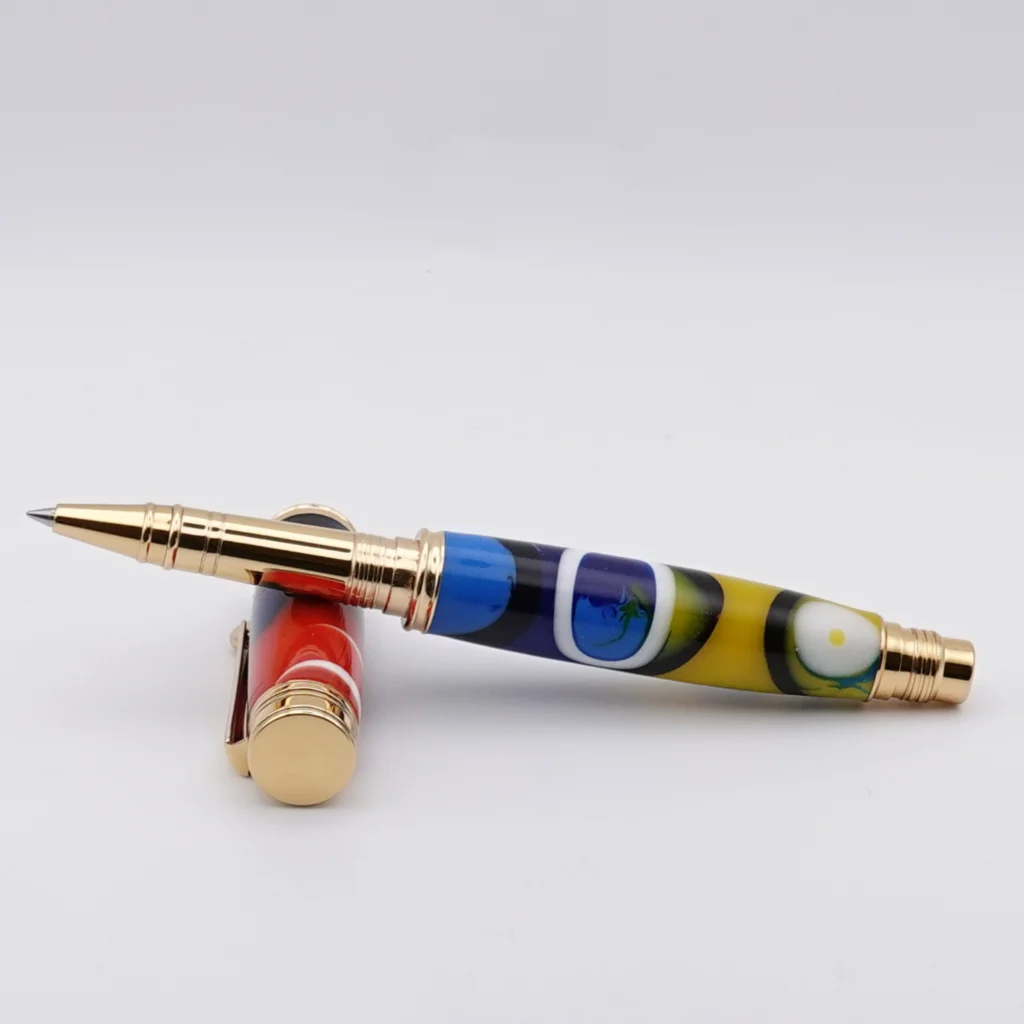 Rollerball Pen Multicoloured with Gold Plated Fittings