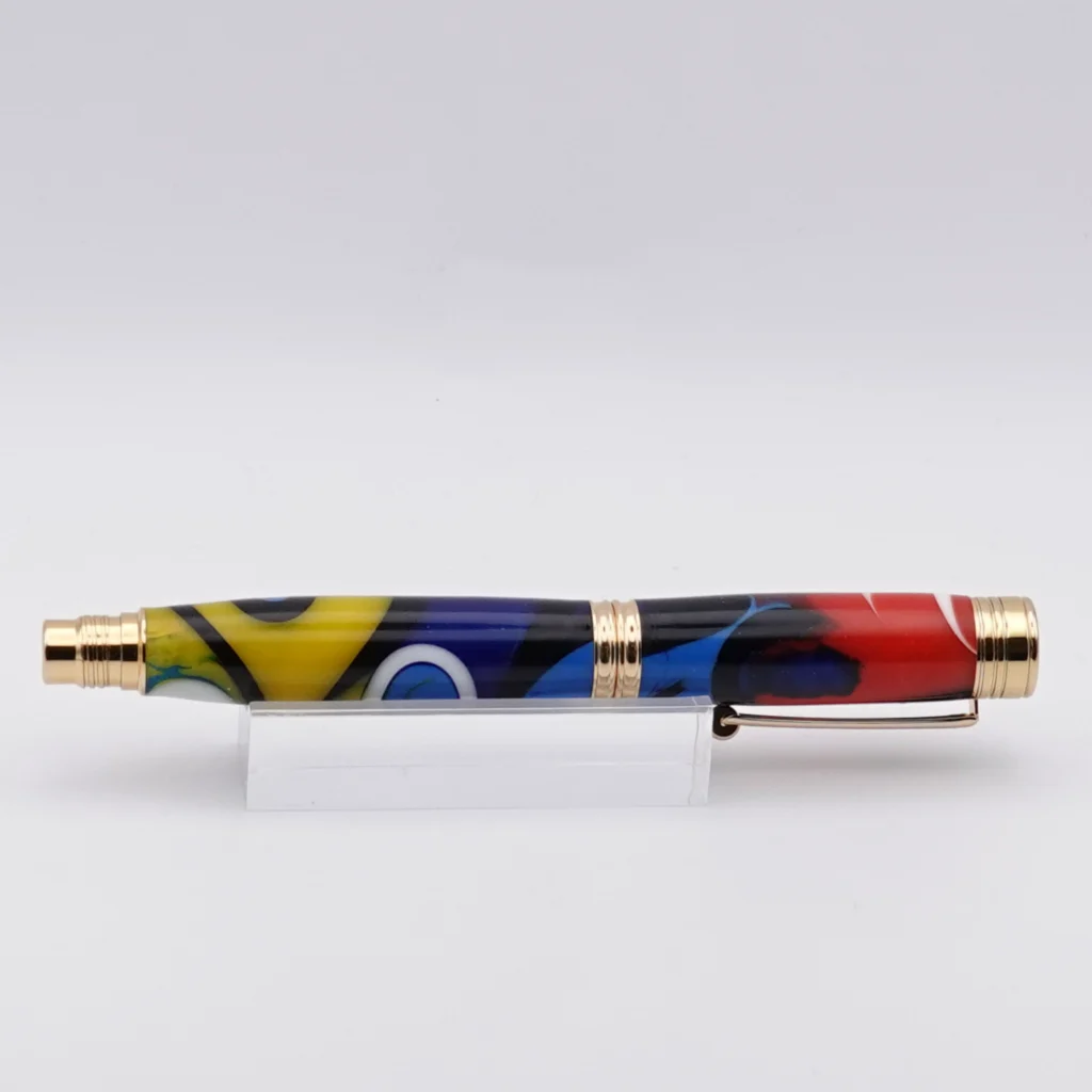 Rollerball Pen Multicoloured with Gold Plated Fittings