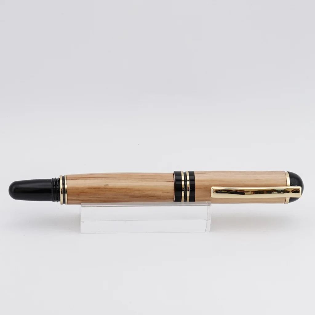 Olive Fountain Pen with Black and Gold Plated Fittings