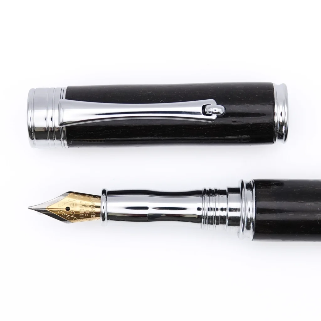 Bog Oak Fountain Pen with Chrome Plated Fittings (1245)