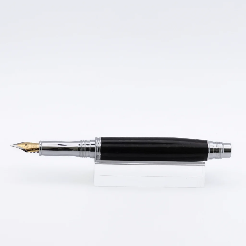 Bog Oak Fountain Pen with Chrome Plated Fittings (1245)