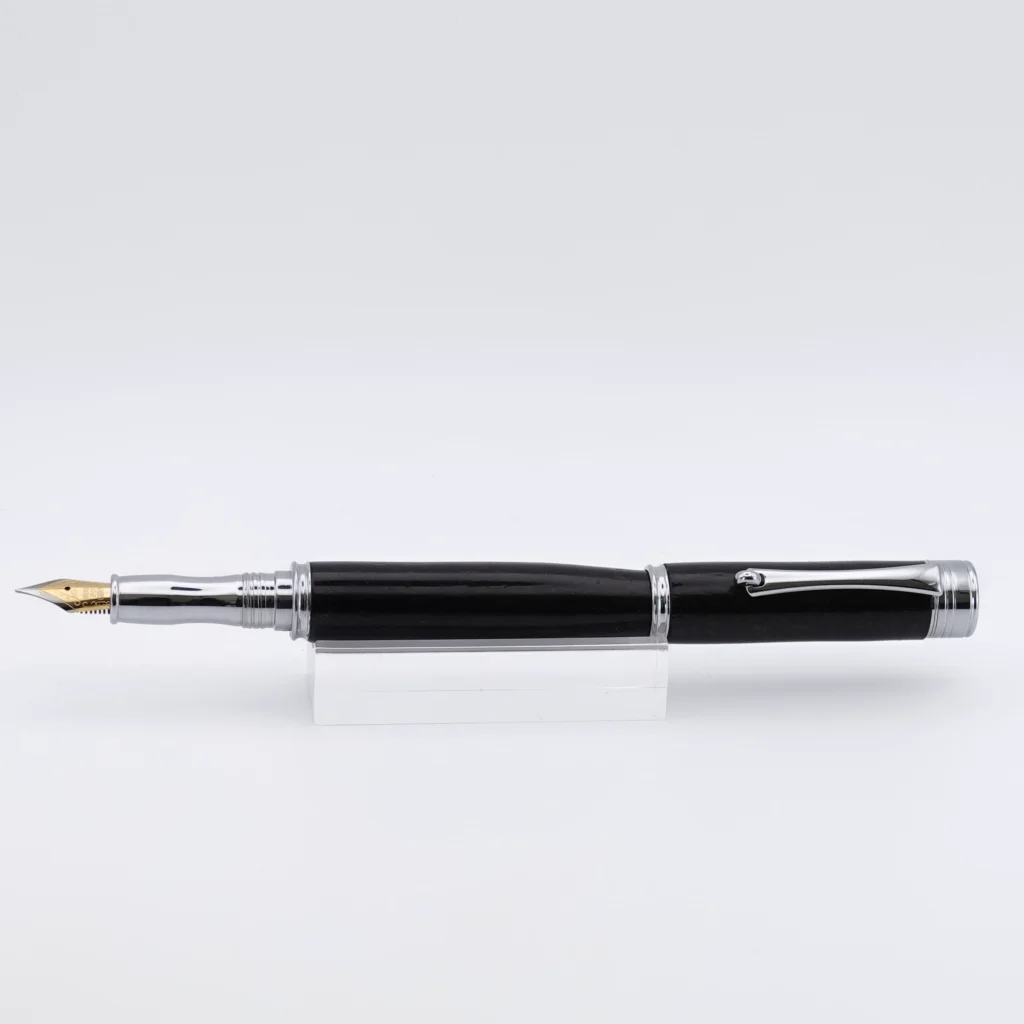 Bog Oak Fountain Pen with Chrome Plated Fittings (1245)