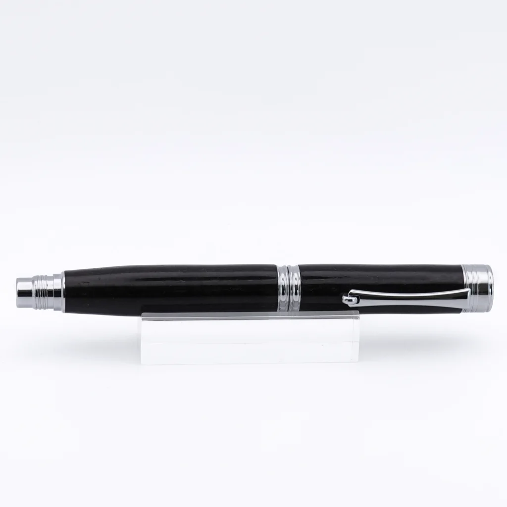 Bog Oak Fountain Pen with Chrome Plated Fittings (1245)