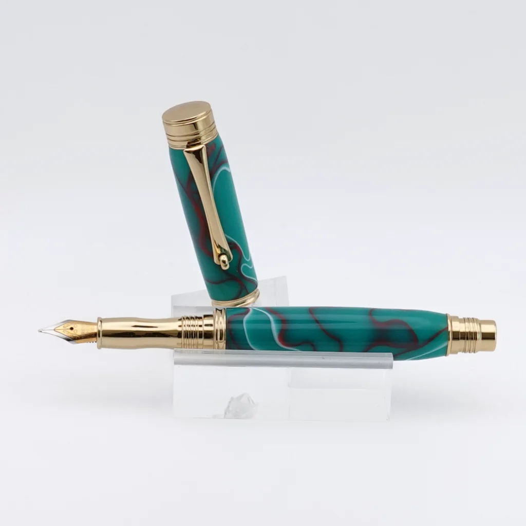 Multicoloured Fountain Pen with Gold Plated Fittings (1249)