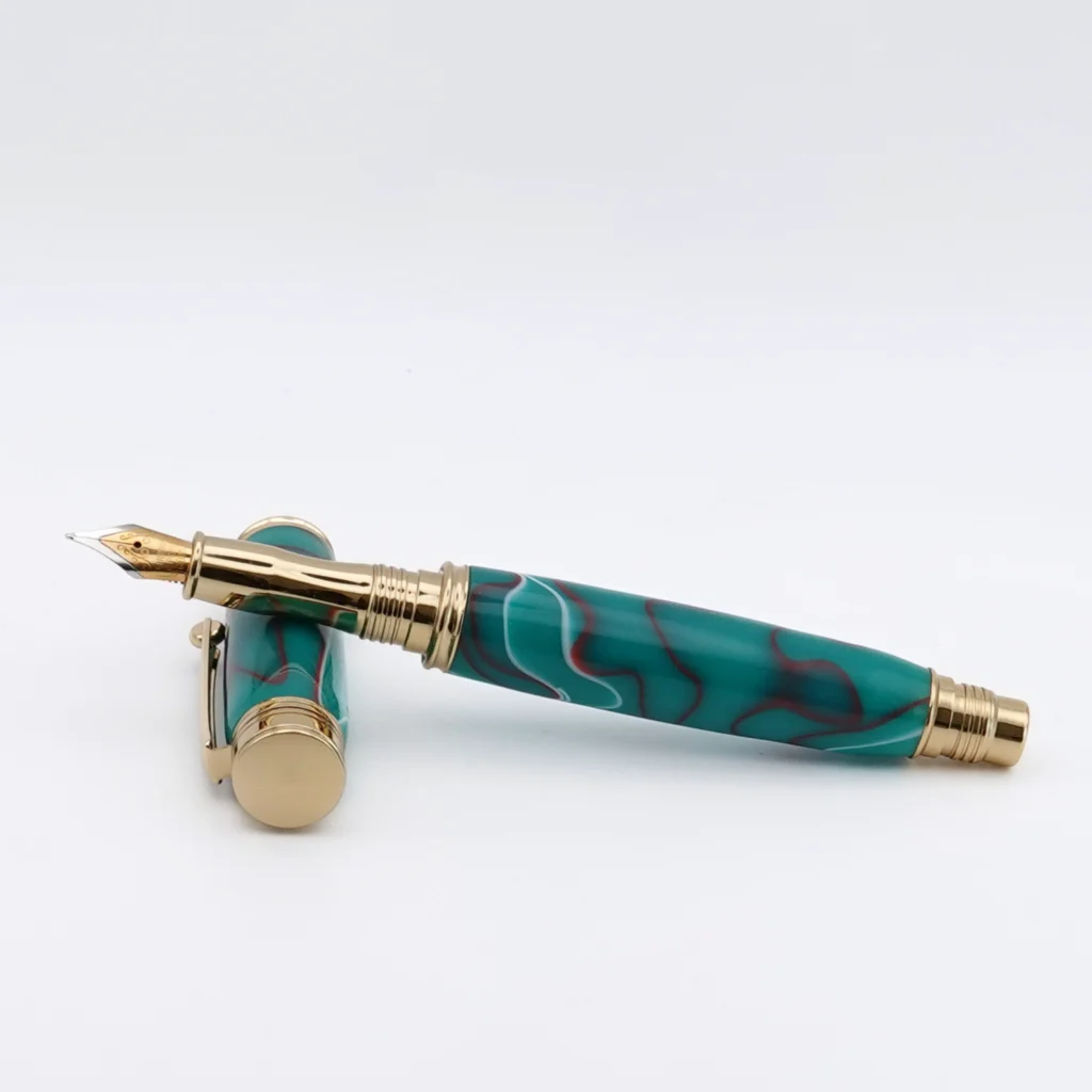 Multicoloured Fountain Pen with Gold Plated Fittings (1249)