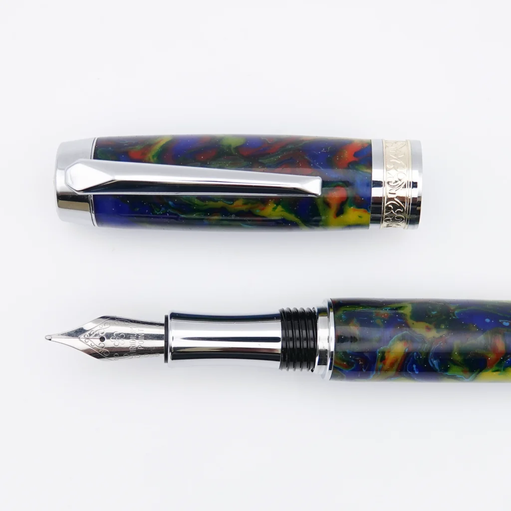 Multicoloured Fountain Pen with Chrome and Gold Plated Fittings (1252)