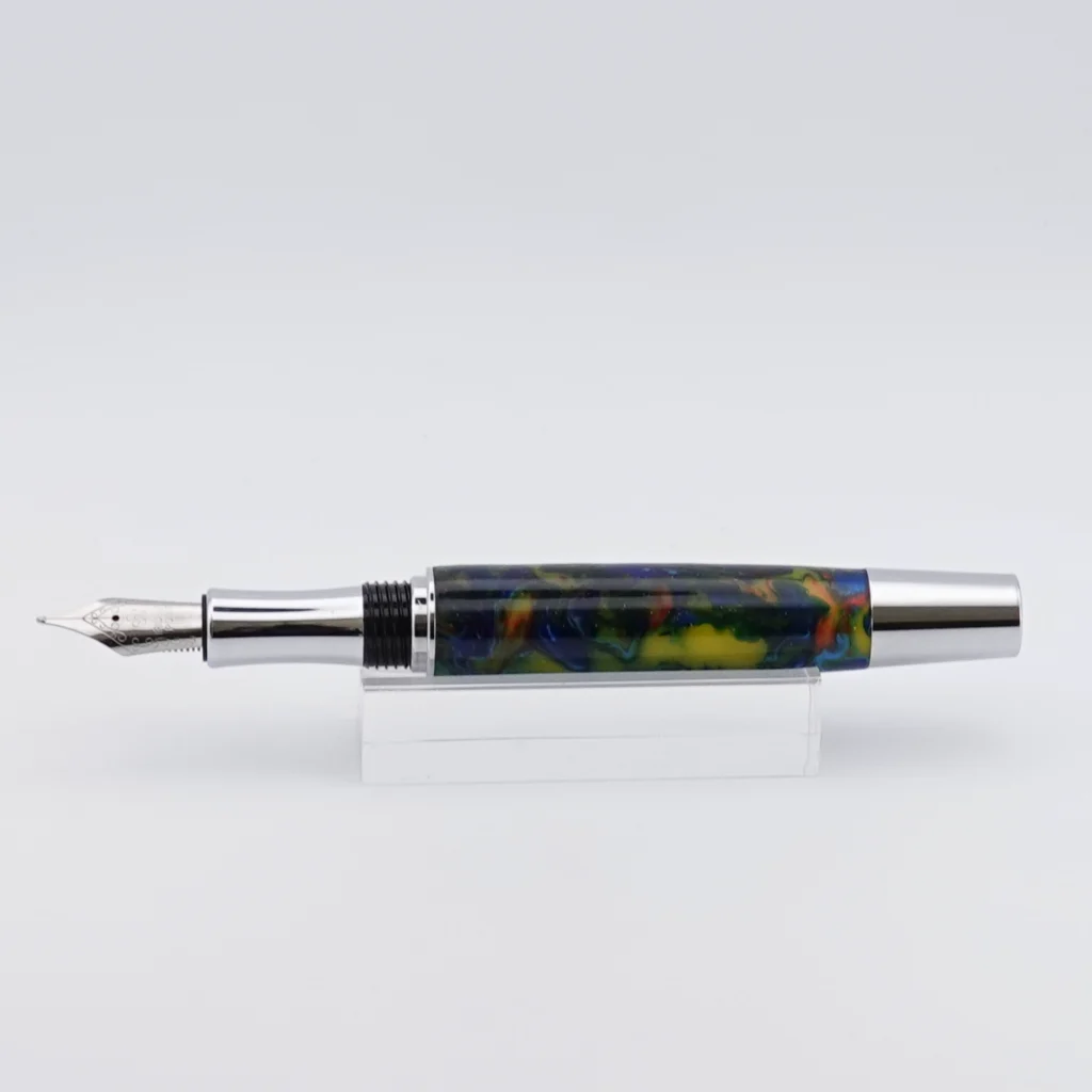 Multicoloured Fountain Pen with Chrome and Gold Plated Fittings (1252)