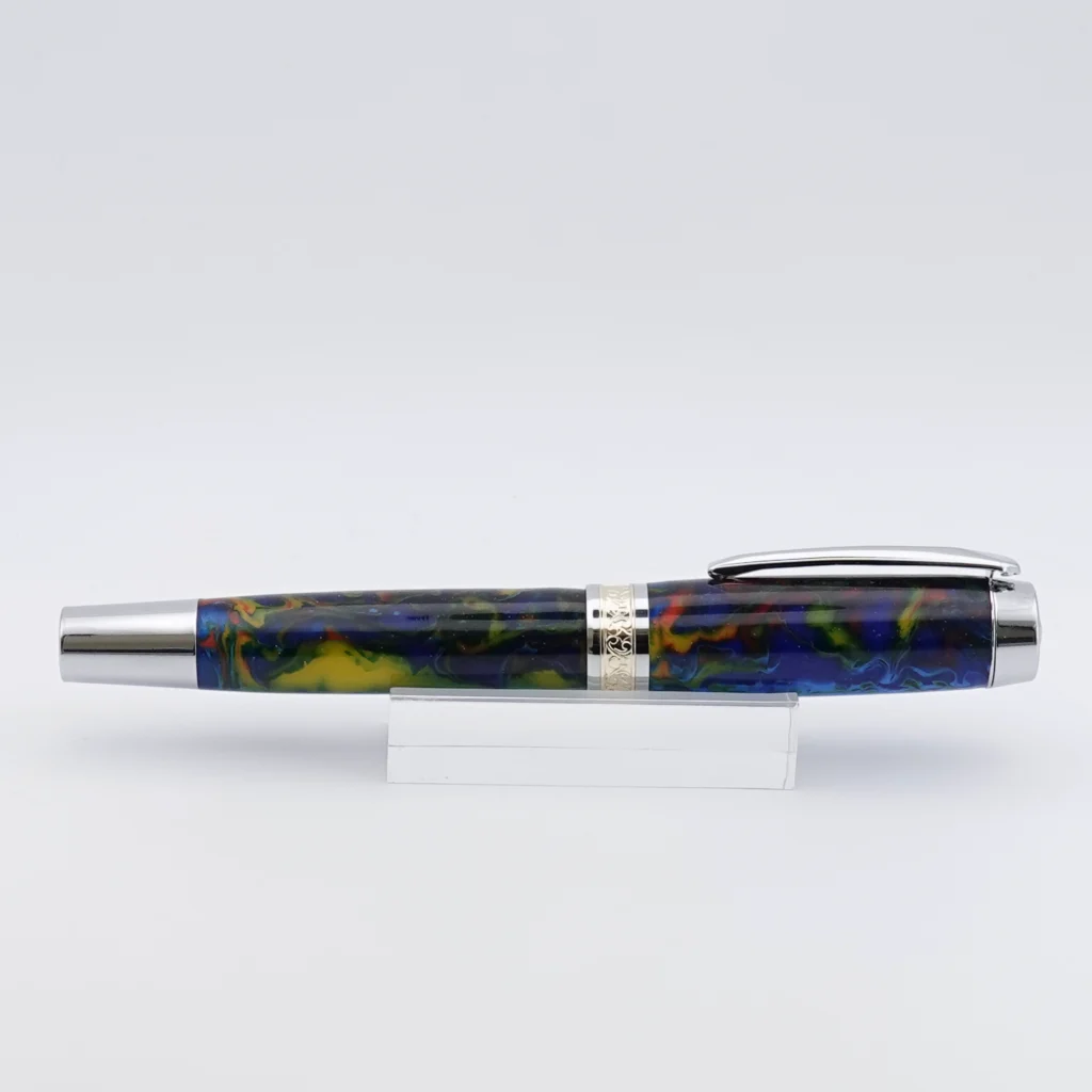 Multicoloured Fountain Pen with Chrome and Gold Plated Fittings (1252)