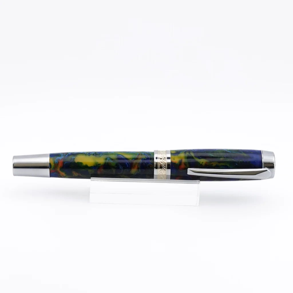 Multicoloured Fountain Pen with Chrome and Gold Plated Fittings (1252)