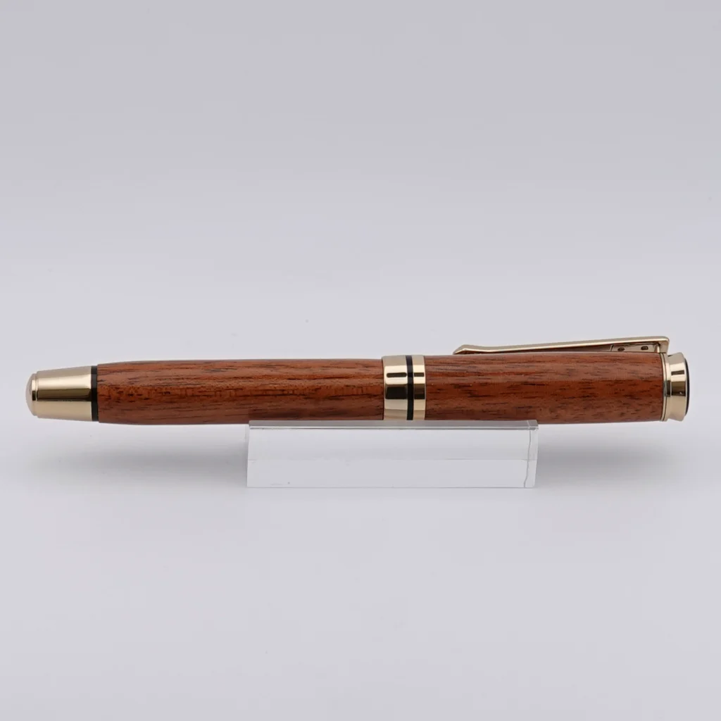 Recycled Mahogany Fountain Pen with Gold and Black Fittings (1254)