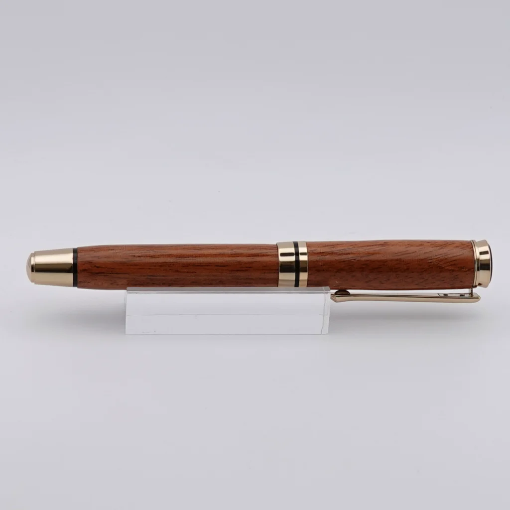 Recycled Mahogany Fountain Pen with Gold and Black Fittings (1254)