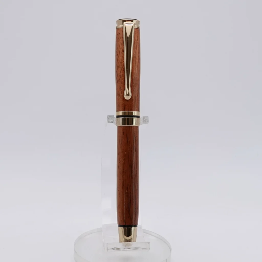Recycled Mahogany Fountain Pen with Gold and Black Fittings (1254)