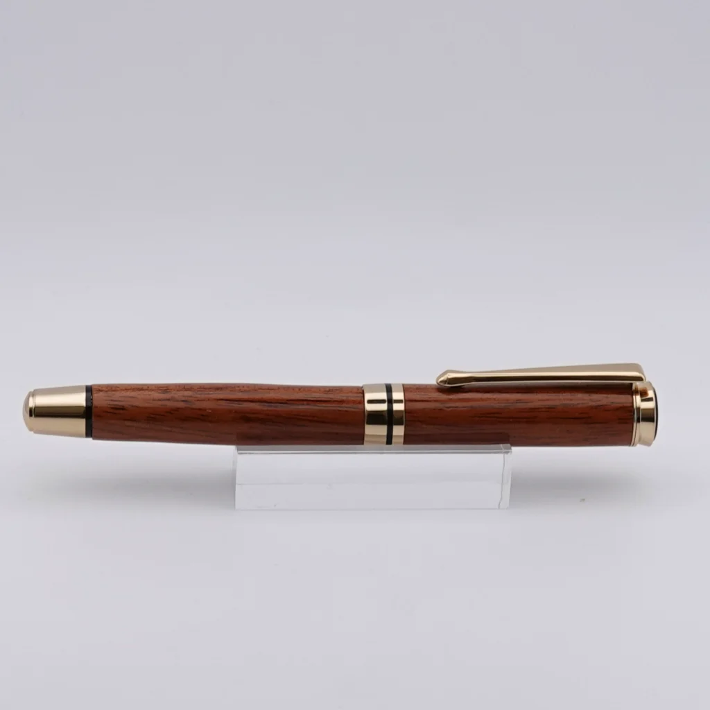 Recycled Mahogany Rollerball Pen with Gold and Black Fittings (1255)