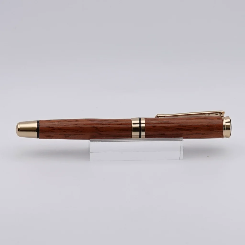 Recycled Mahogany Rollerball Pen with Gold and Black Fittings (1255)