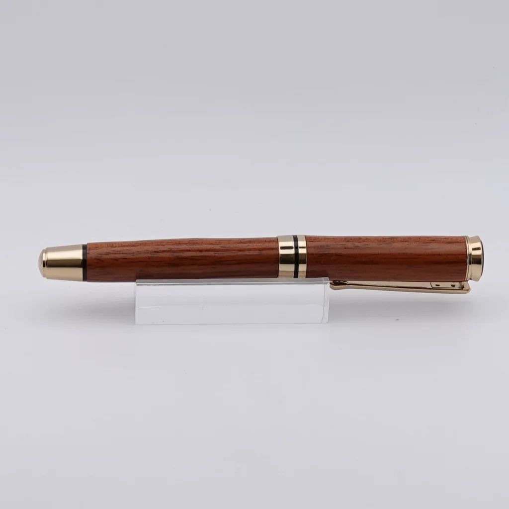 Recycled Mahogany Rollerball Pen with Gold and Black Fittings (1255)