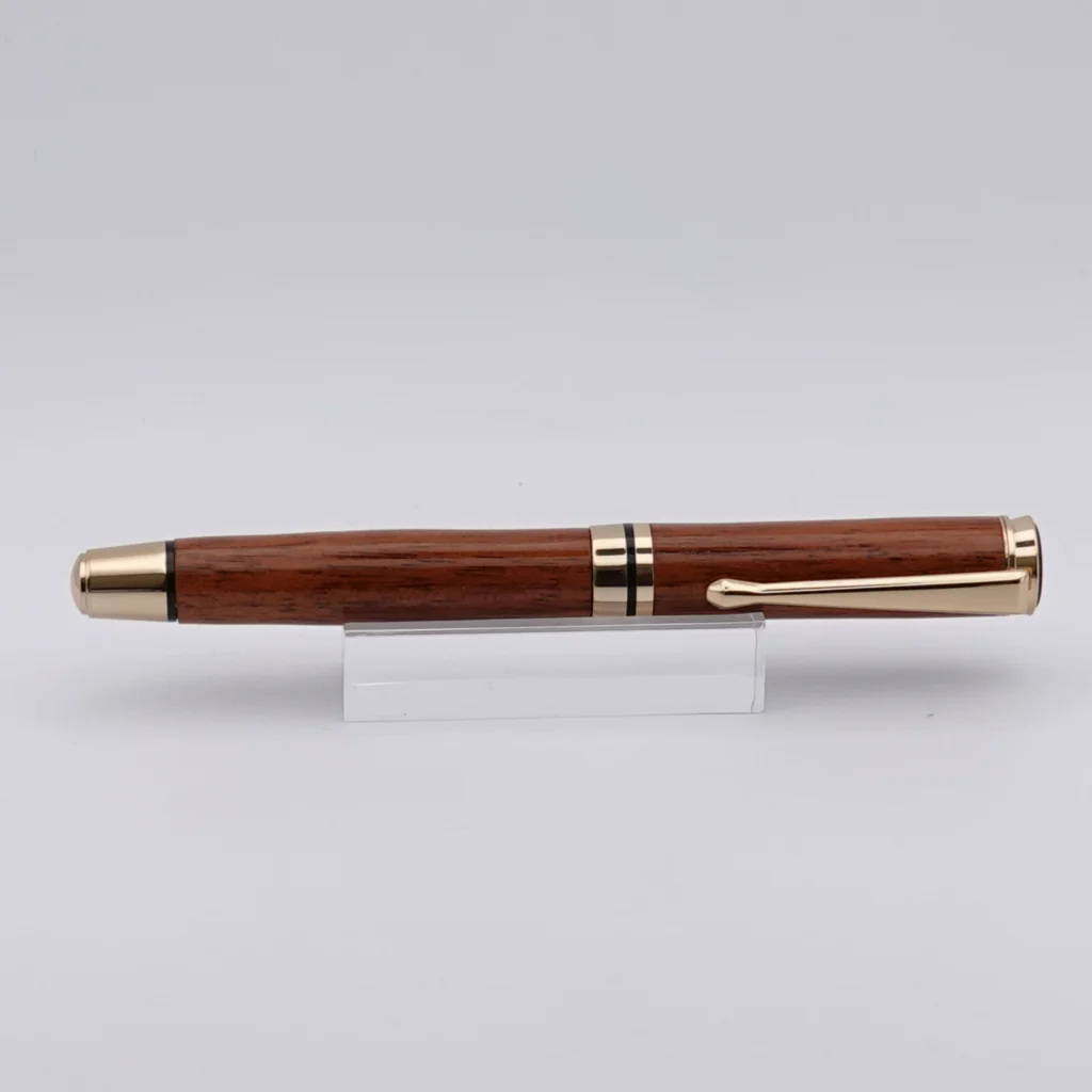 Recycled Mahogany Rollerball Pen with Gold and Black Fittings (1255)