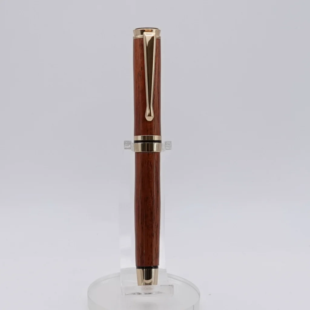 Recycled Mahogany Rollerball Pen with Gold and Black Fittings (1255)