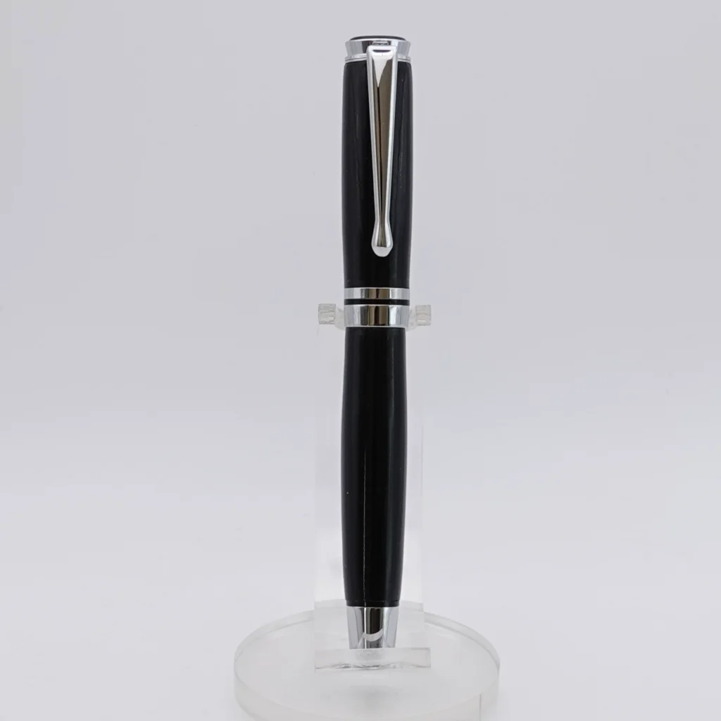 Black Fountain Pen with Chrome and Black Fittings (1256)