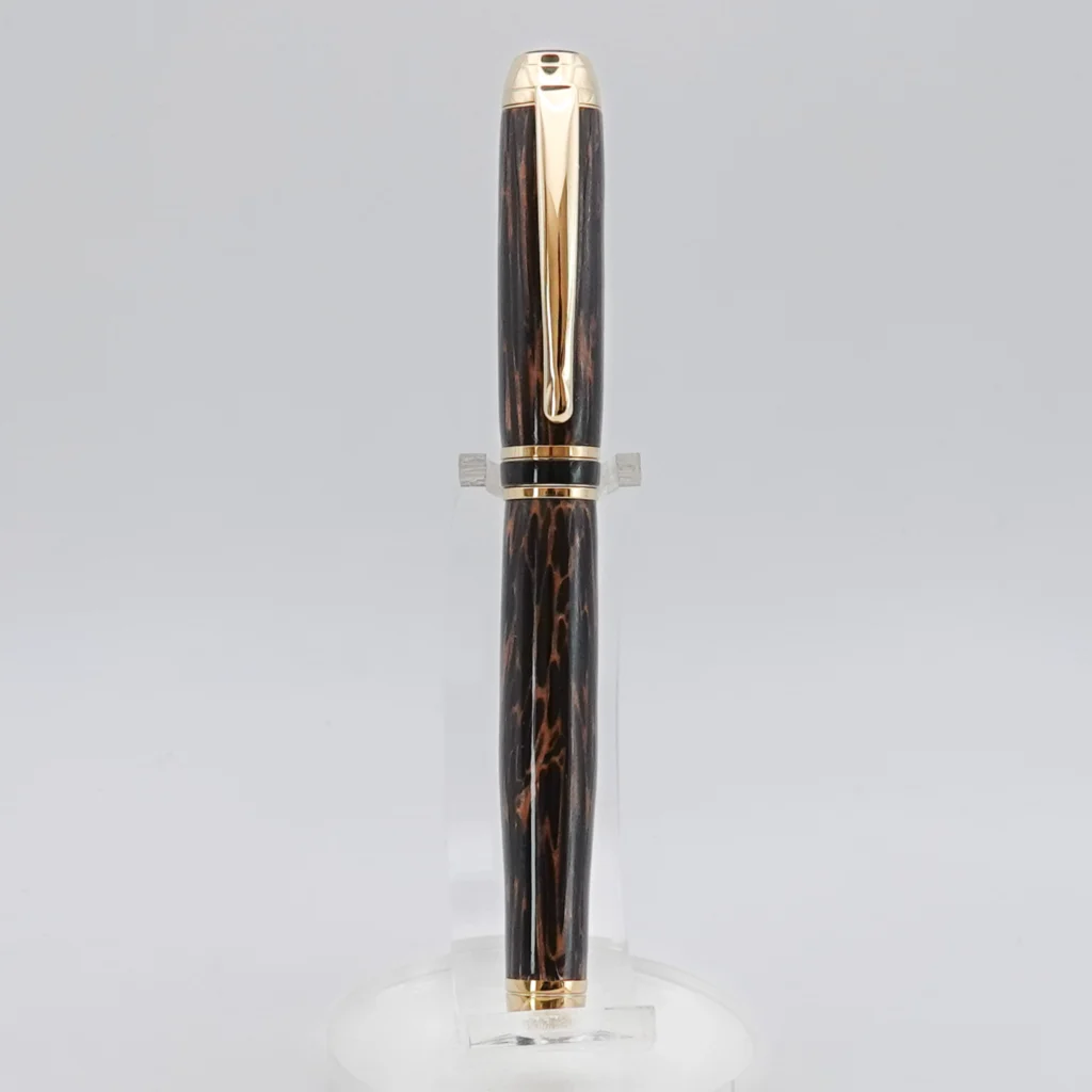 Black Palmira Fountain Pen with Titanium Gold and Black Chrome Fittings (1258)