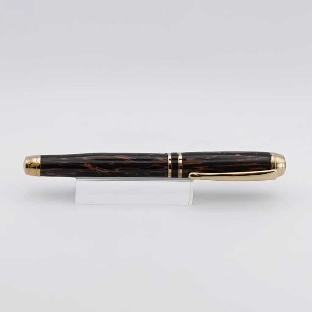 Black Palmira Fountain Pen with Titanium Gold and Black Chrome Fittings (1258)