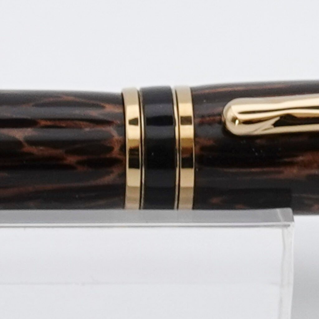 Black Palmira Fountain Pen with Titanium Gold and Black Chrome Fittings (1258)