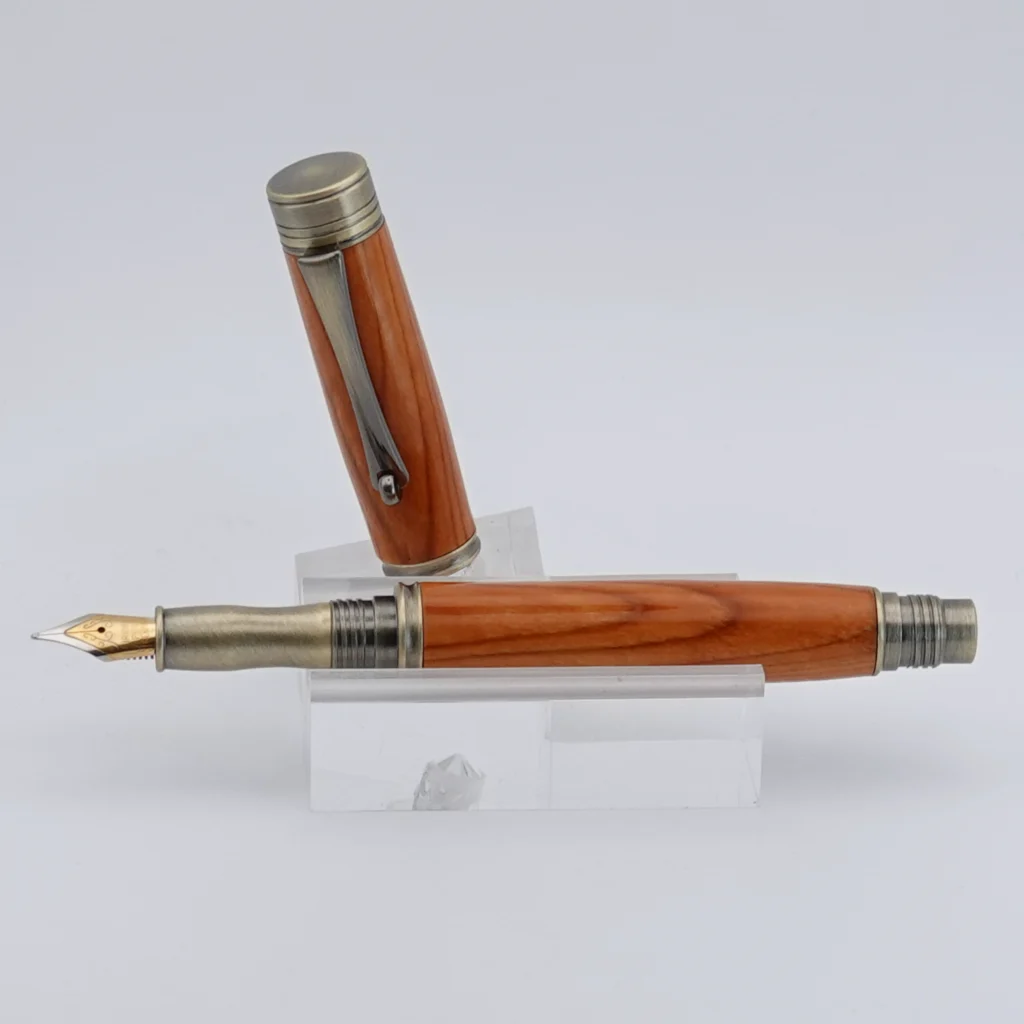 Yew Fountain Pen with Antique Coloured Fittings (1261)