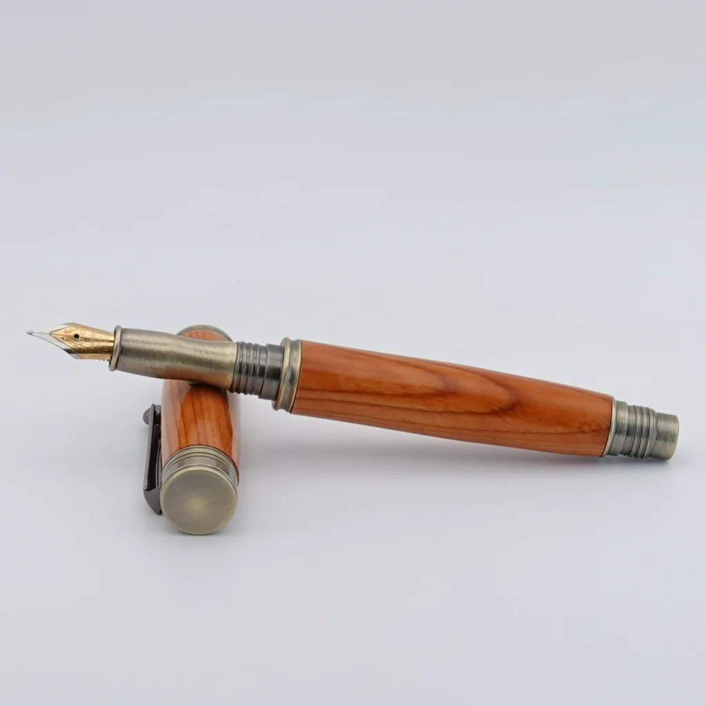 Yew Fountain Pen with Antique Coloured Fittings (1261)