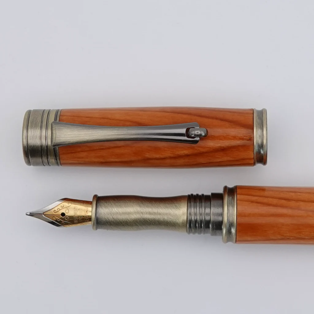 Yew Fountain Pen with Antique Coloured Fittings (1261)