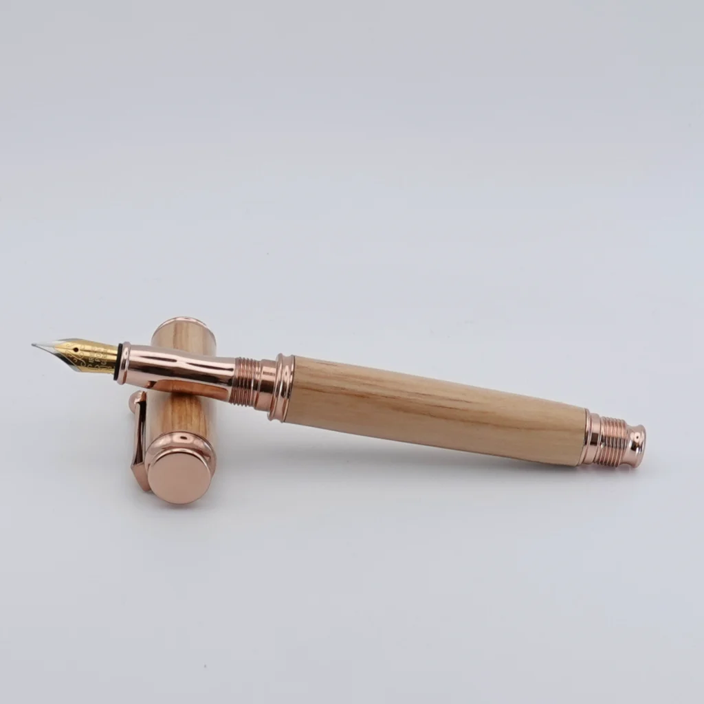 Olive Fountain Pen with Rose Gold Coloured Fittings (1262)