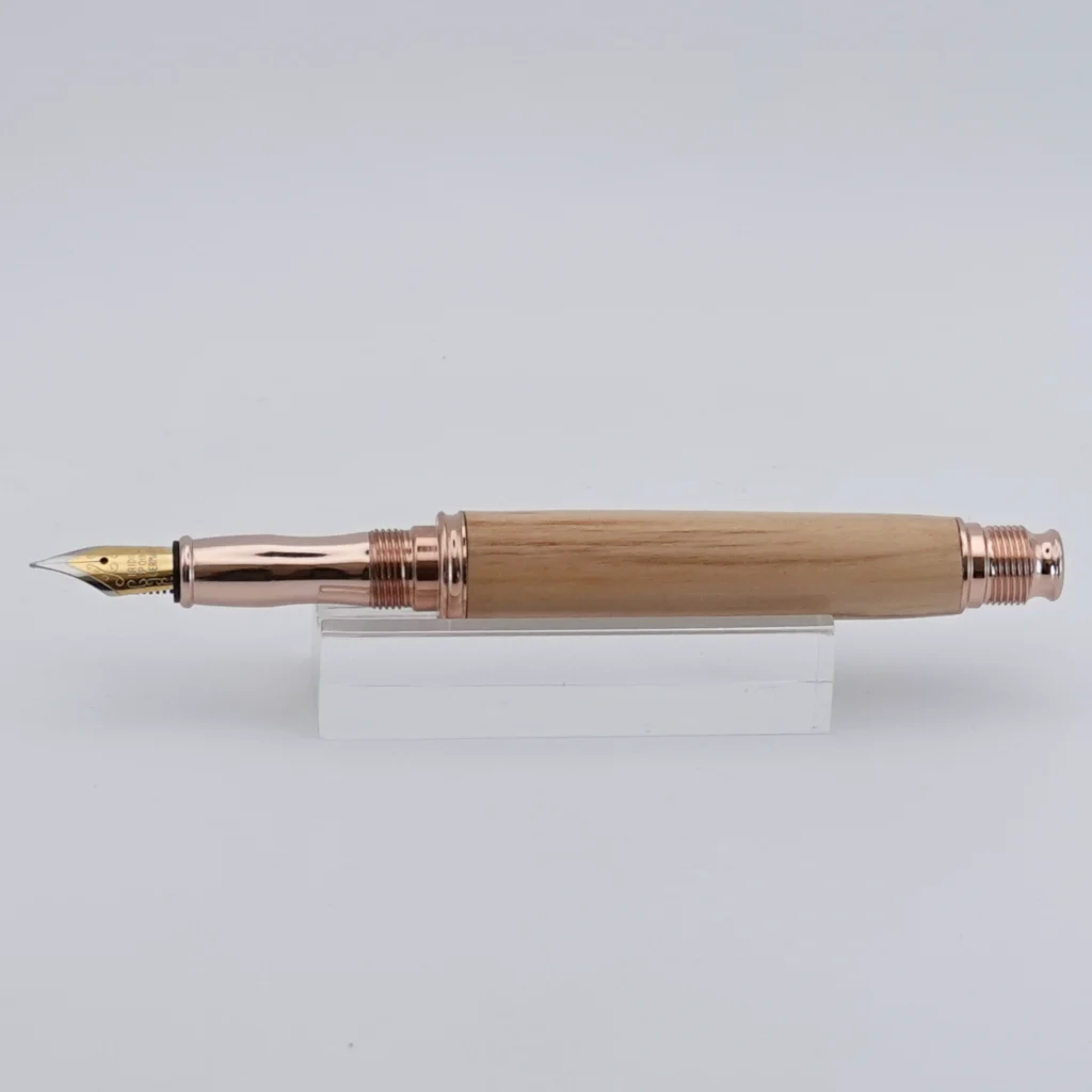 Olive Fountain Pen with Rose Gold Coloured Fittings (1262)