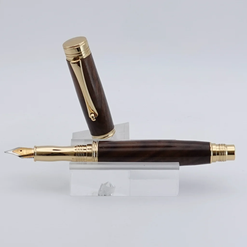 Black Walnut Fountain Pen with Gold Plated Fittings (1263)