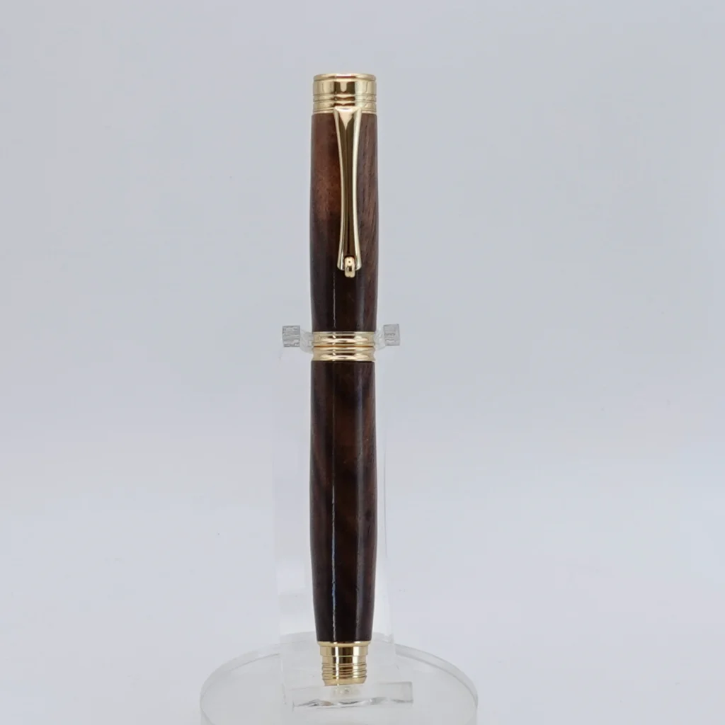 Fountain Pen in Black Walnut with Gold Plated Fittings (1263)