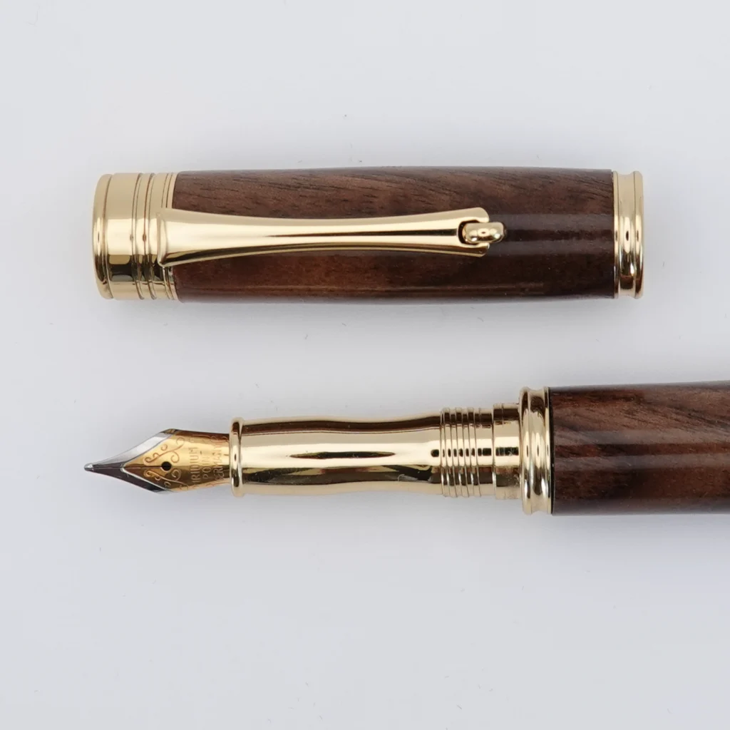 Fountain Pen in Black Walnut with Gold Plated Fittings (1263)