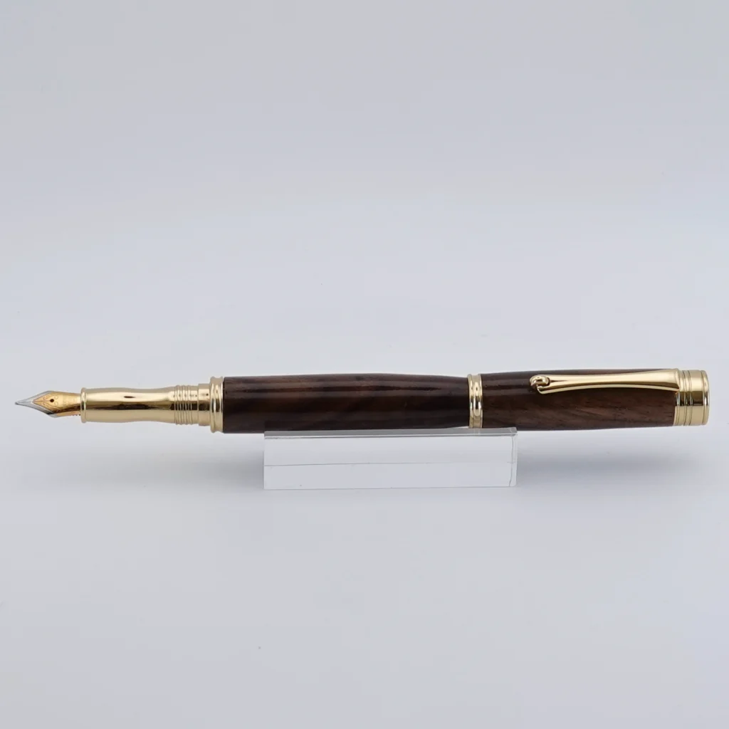 Fountain Pen in Black Walnut Fountain Pen with Gold Plated Fittings (1263)