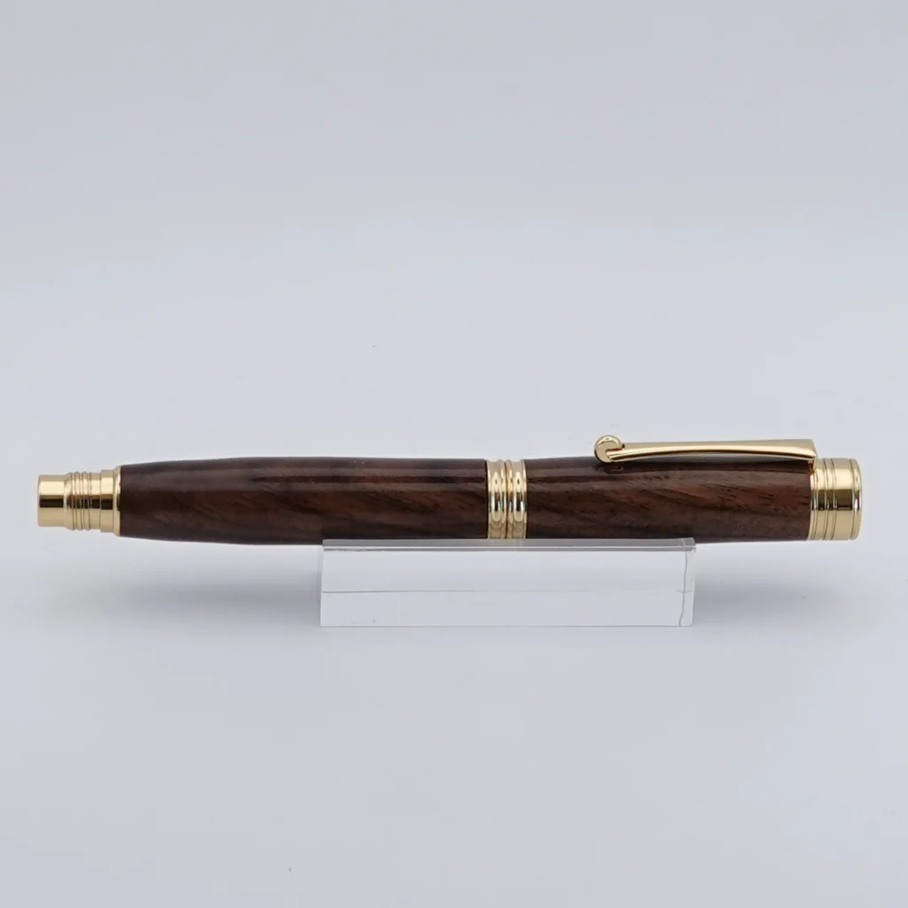 Fountain Pen in Black Walnut with Gold Plated Fittings (1263)