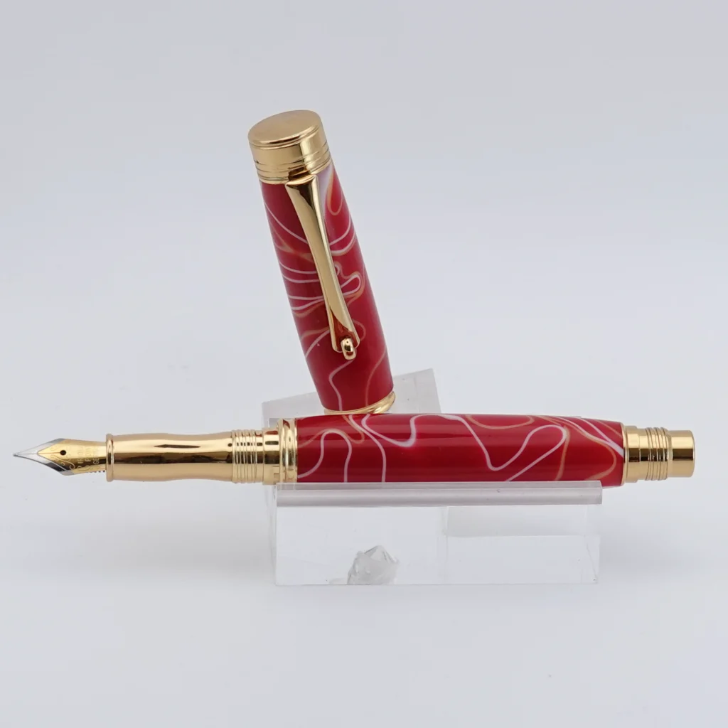 Red Multicoloured Fountain Pen