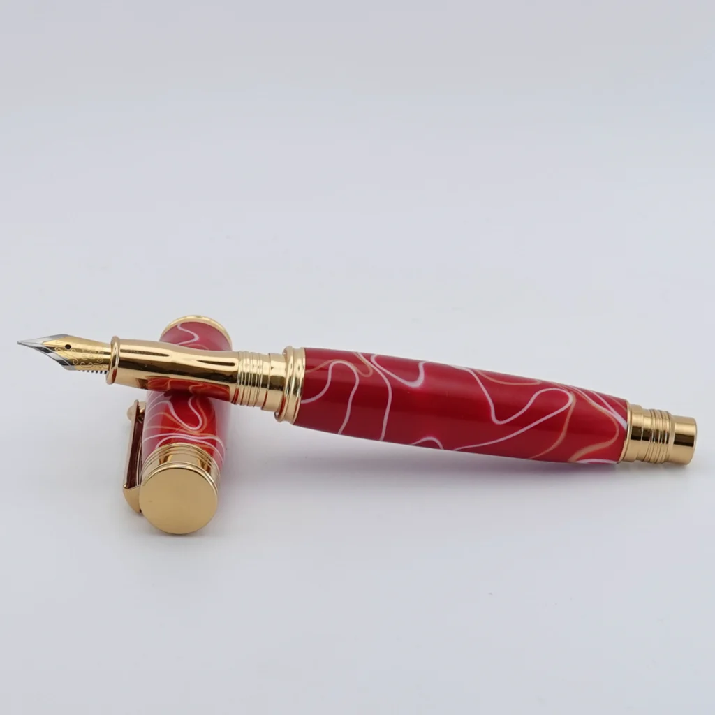 Red Multicoloured Fountain Pen