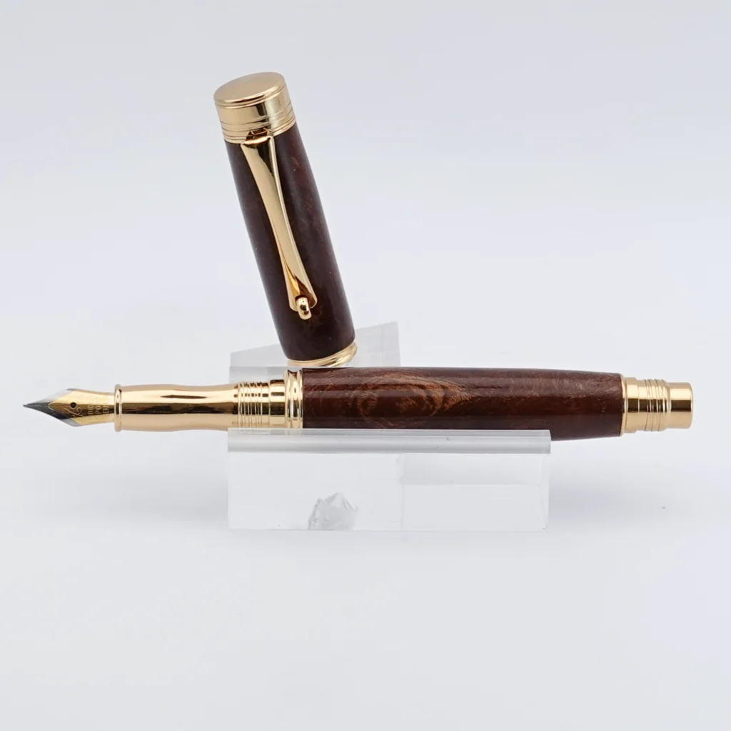 Fountain Pen in Wych Elm with Gun Metal Fittings (1276)