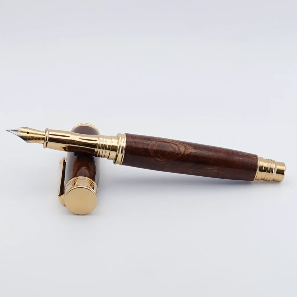 Fountain Pen in Wych Elm with Gun Metal Fittings (1276)