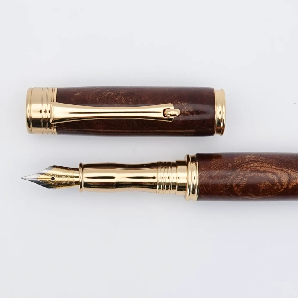 Fountain Pen in Wych Elm with Gun Metal Fittings (1276)