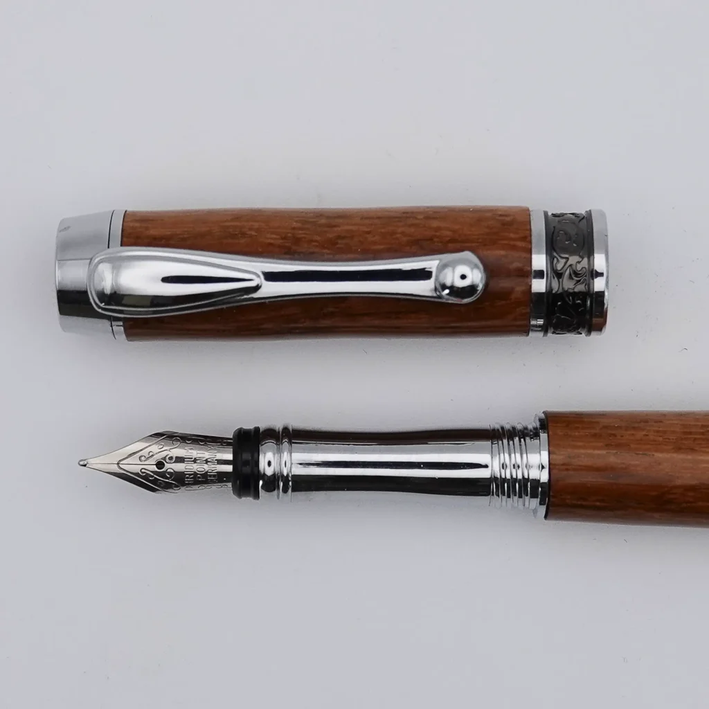 Iroko Fountain Pen with Chrome Plated Fittings (1289)