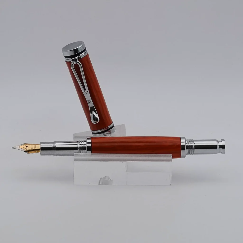 Fountain Pen in Padauk with Chrome Plated Fittings (1290)