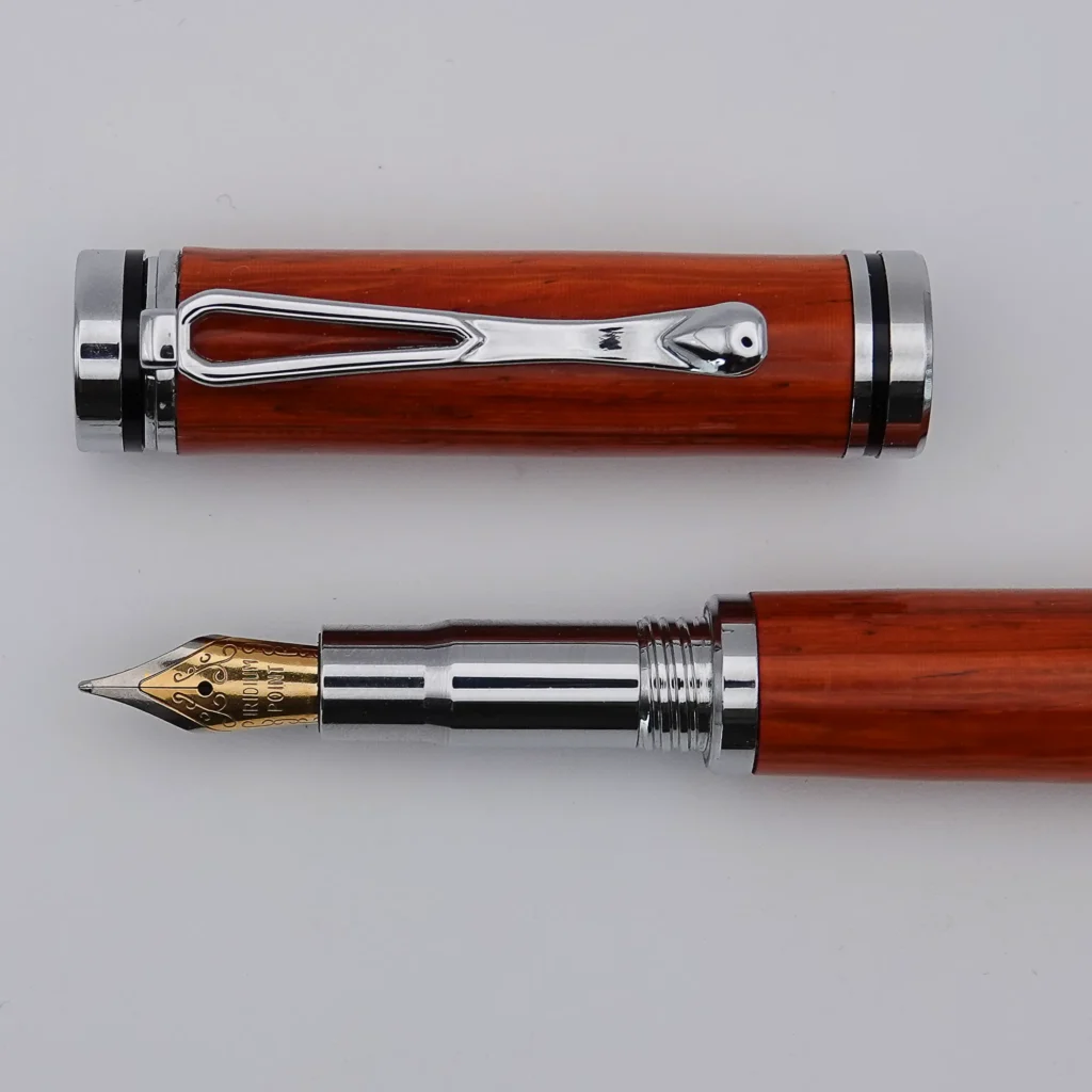 Fountain Pen in Padauk with Chrome Plated Fittings (1290)