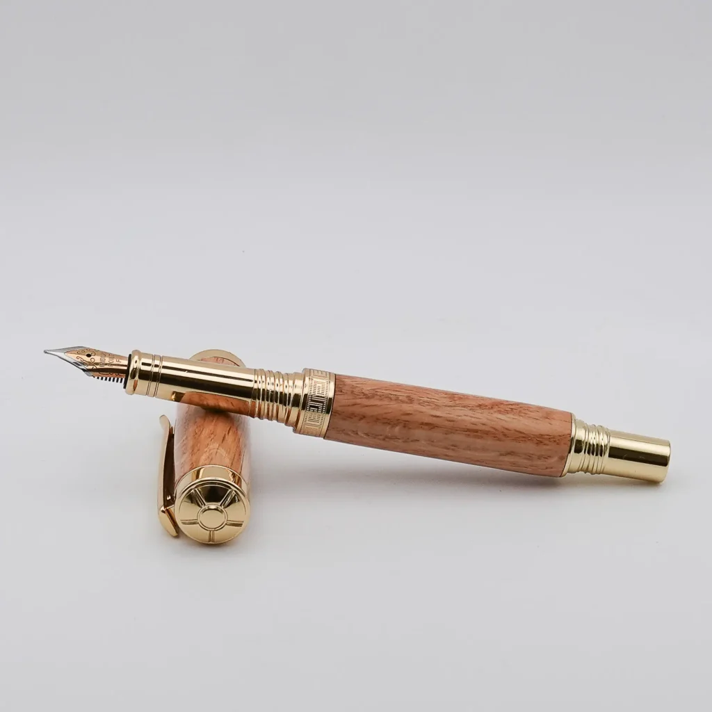 Fountain Pen in Red Oak with Gold Plated Fittings