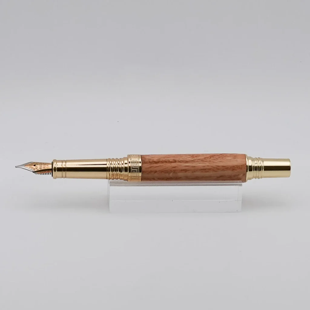 Fountain Pen in Red Oak with Gold Plated Fittings
