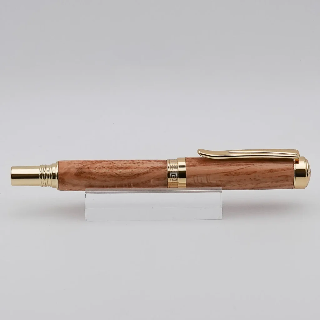 Fountain Pen in Red Oak with Gold Plated Fittings