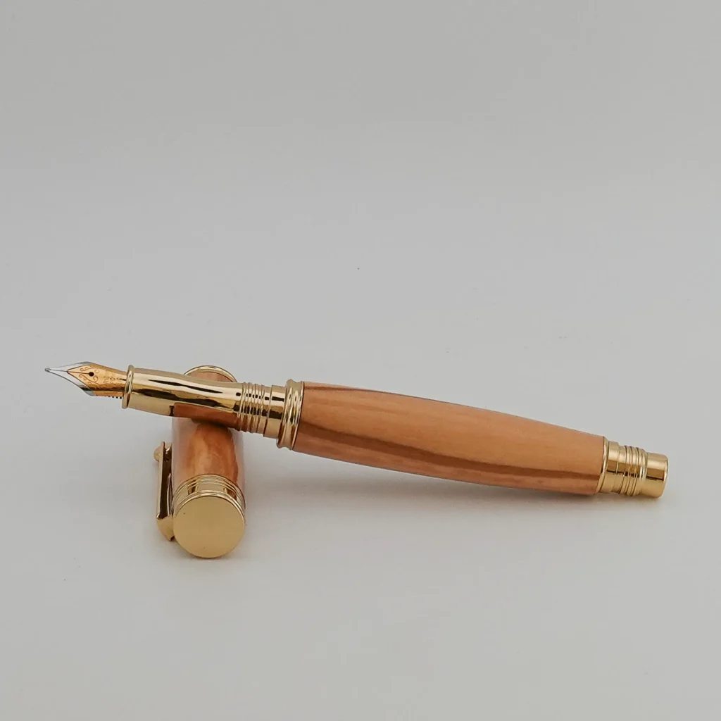 Olive Fountain Pen with Gold Plated Fittings (1297)